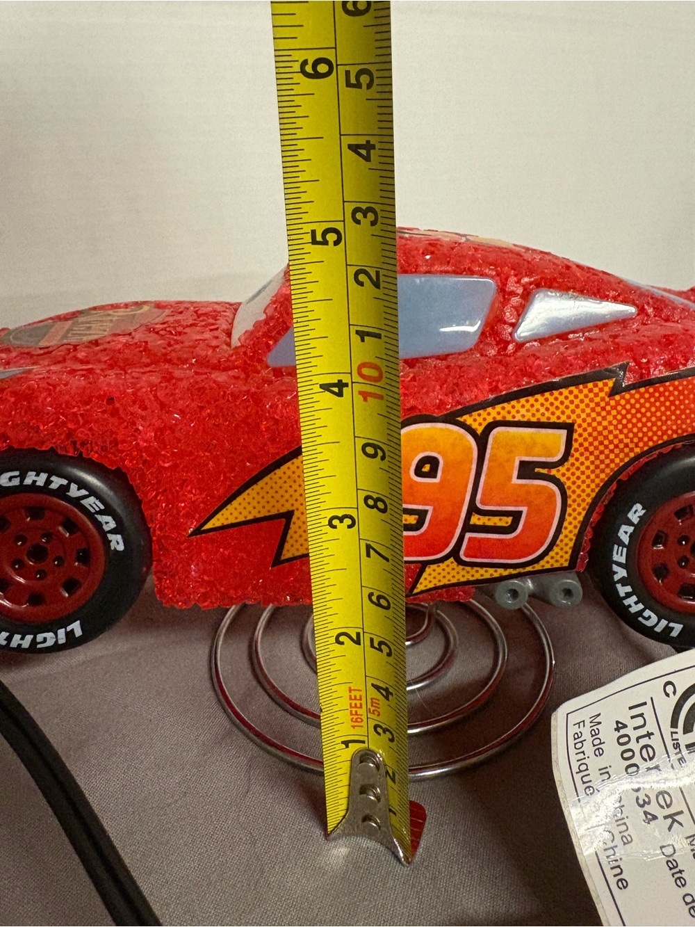 Disney Cars Lightning McQueen 95 Red Kids Lamp Nightlight - Picture 8 of 8